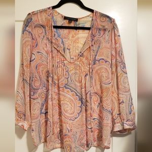 Tommy Hilfiger sheer spring paisley blouse